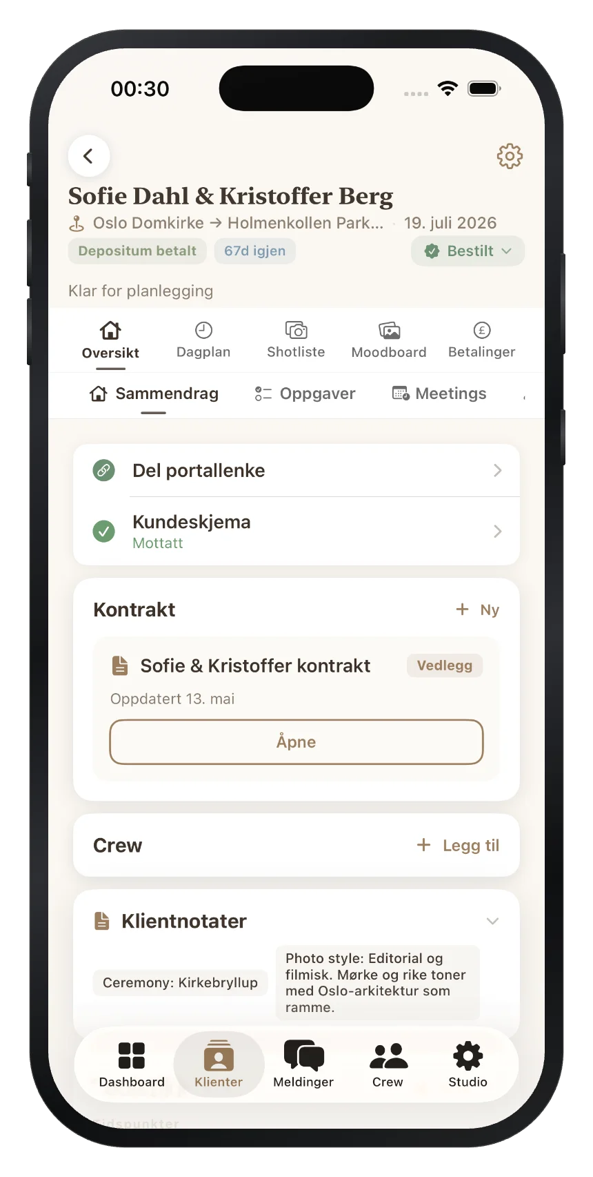 VowFolio sammendrag